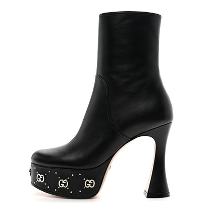 Gucci Nappa Platform Charlotte Ankle Boots 36 Black 1 of 10