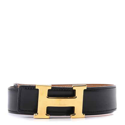 Hermes Box Epsom 32mm H Belt 65 Black Gold 1 of 6