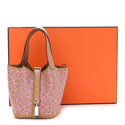 Hermes Swift Micro Lucky Daisy Picotin Lock Chai Rose White 11 of 11