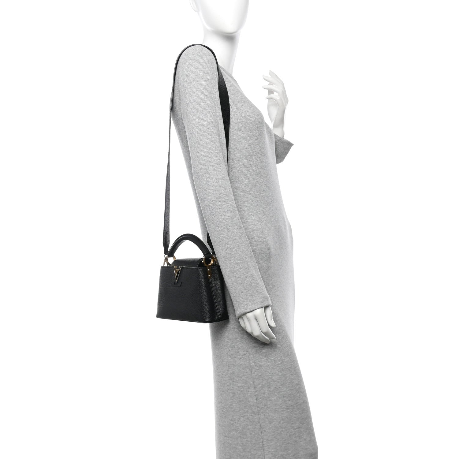 Louis Vuitton Taurillon Mini Capucines Black 2 of 9