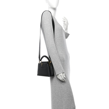 Louis Vuitton Taurillon Mini Capucines Black 2 of 9