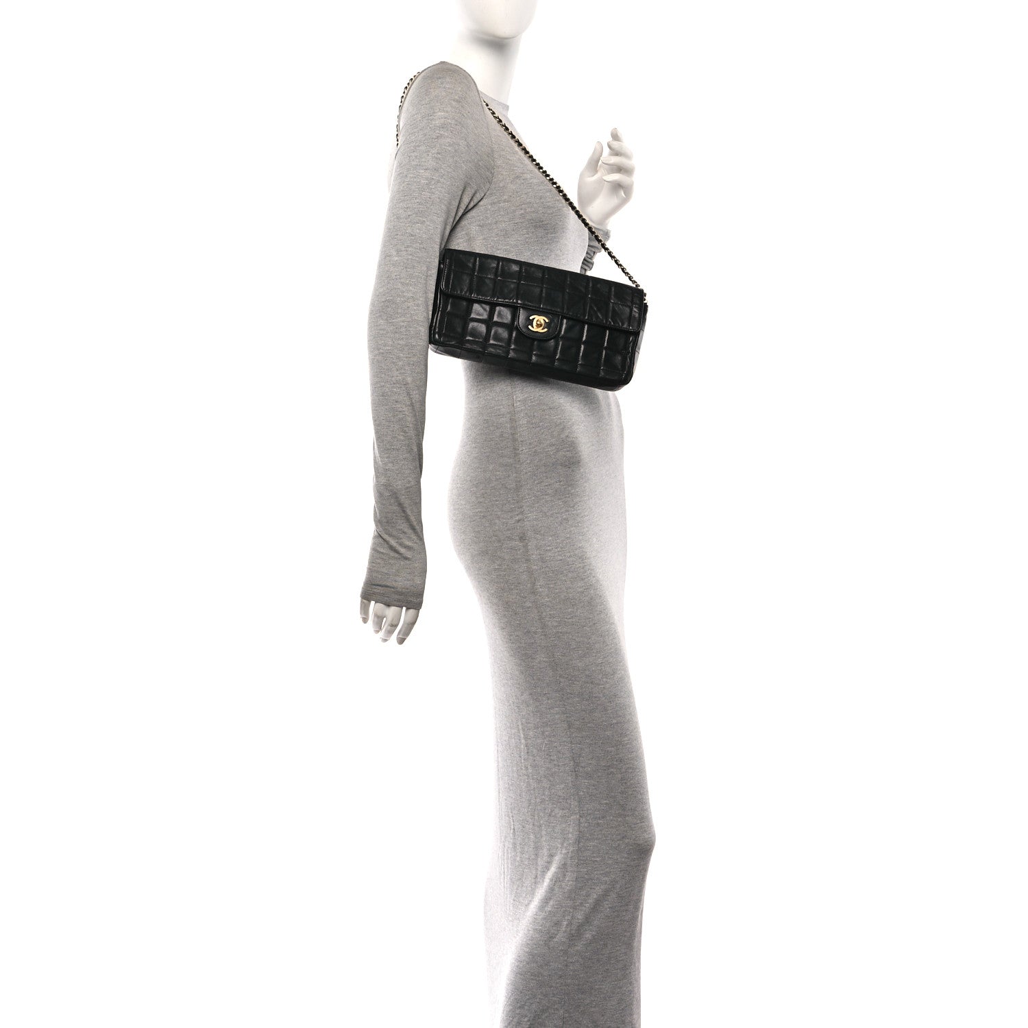 Chanel Lambskin East West Chocolate Bar Flap Black 2 of 11