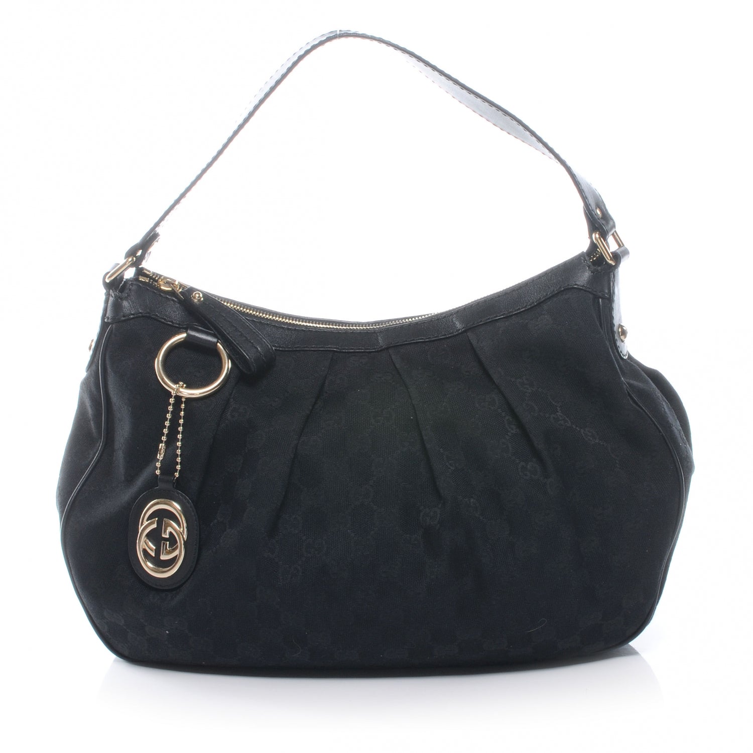 Gucci Monogram Medium Sukey Hobo Black 1 of 6
