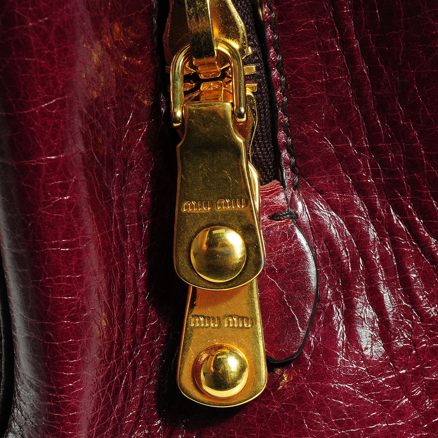 Vitello Shine Madras Tote Rubino