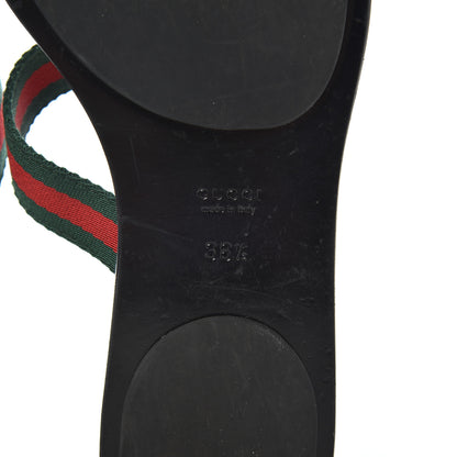 Gucci Nylon Guccissima Web Womens Thong Sandals 38.5 Green Red Black 5 of 16