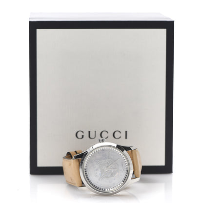 Gucci Stainless Steel Ostrich Mother of Pearl 38mm G-Timeless Cat Automatic Watch 8 of 8