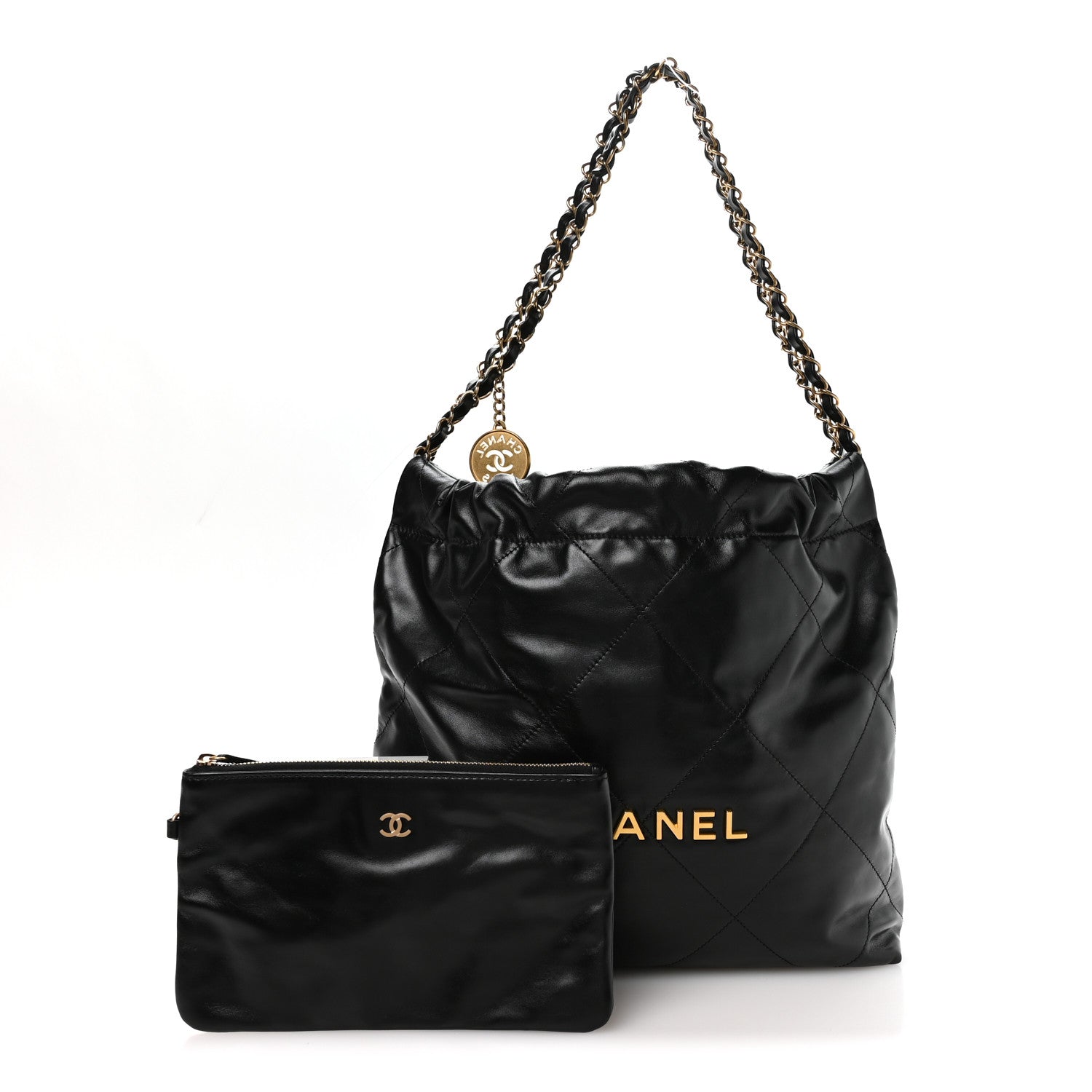 Chanel Shiny Calfskin Quilted Small Chanel 22 Black 5 of 21