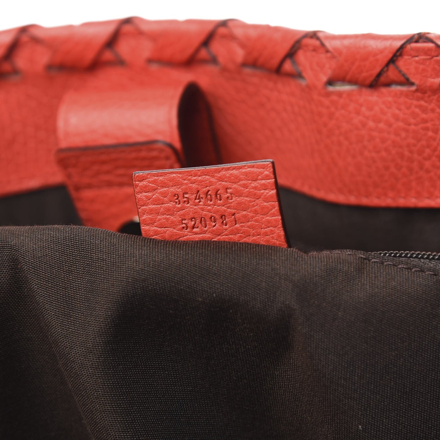 Pebbled Calfskin Bamboo Tassel Tote Red