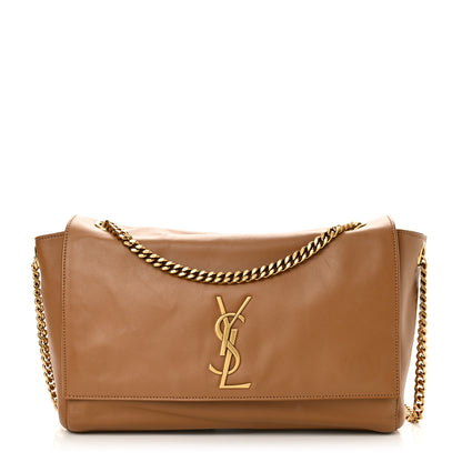 Saint Laurent Smooth Calfskin Suede Medium Reversible Monogram Kate Satchel Light Ochre 2 of 14