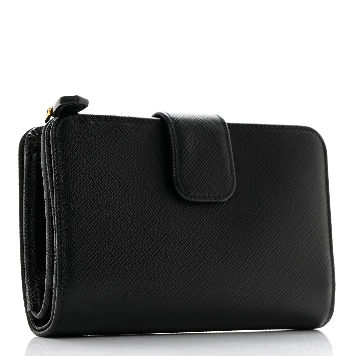 Saffiano Metal Compact Wallet Black Ibisco