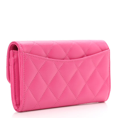 Chanel Caviar Quilted Medium Flap Wallet Dark Pink 3 of 9