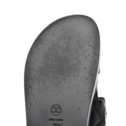 Chanel Lambskin Velcro Dad Sandals 36.5 Black 15 of 15