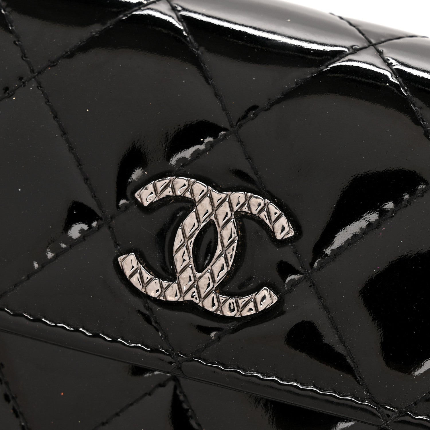 Chanel Patent Quilted Large Brilliant Flap Wallet Black 12 of 13