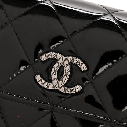 Chanel Patent Quilted Large Brilliant Flap Wallet Black 12 of 13