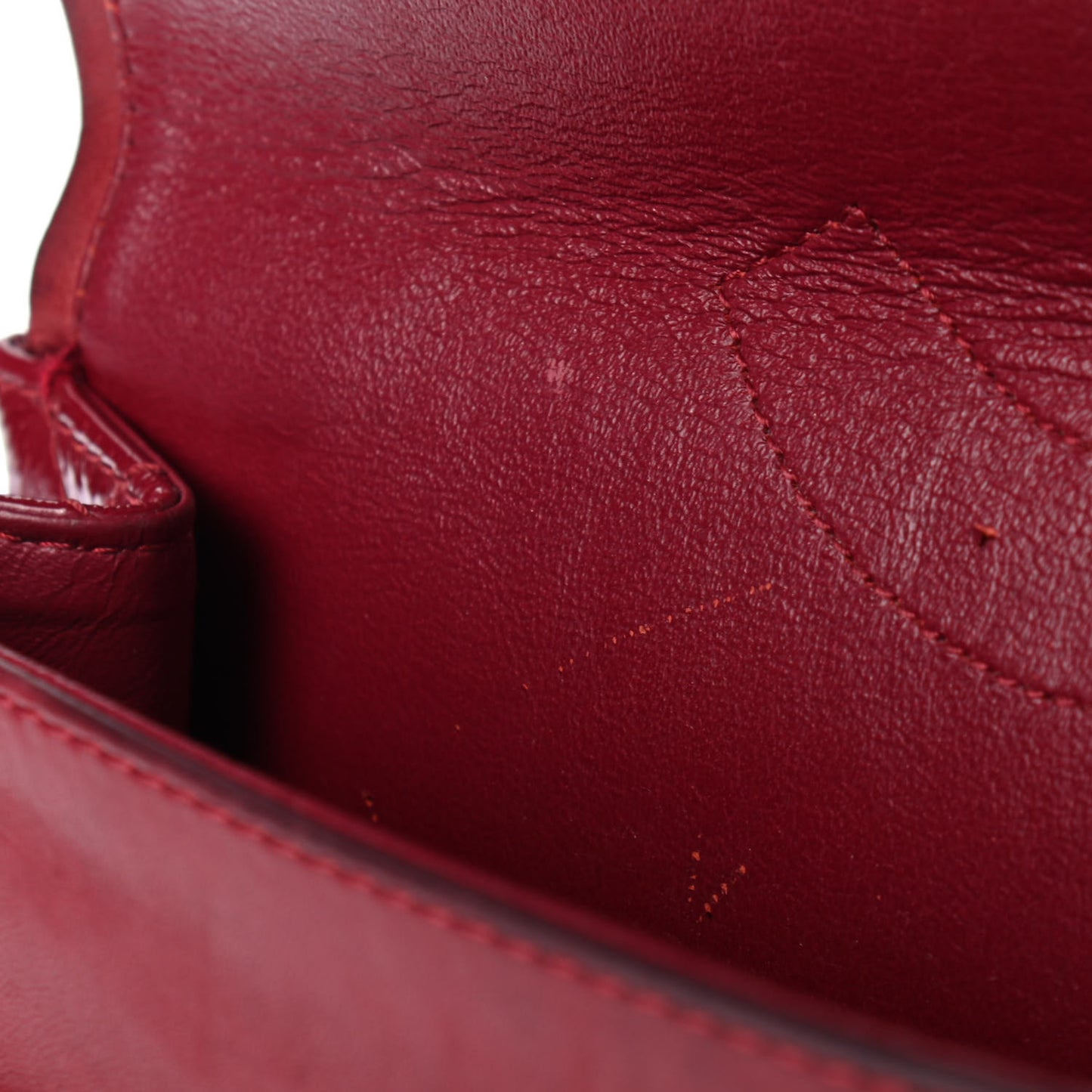 Distressed Patent Quilted 2.55 Reissue 227 Flap Red