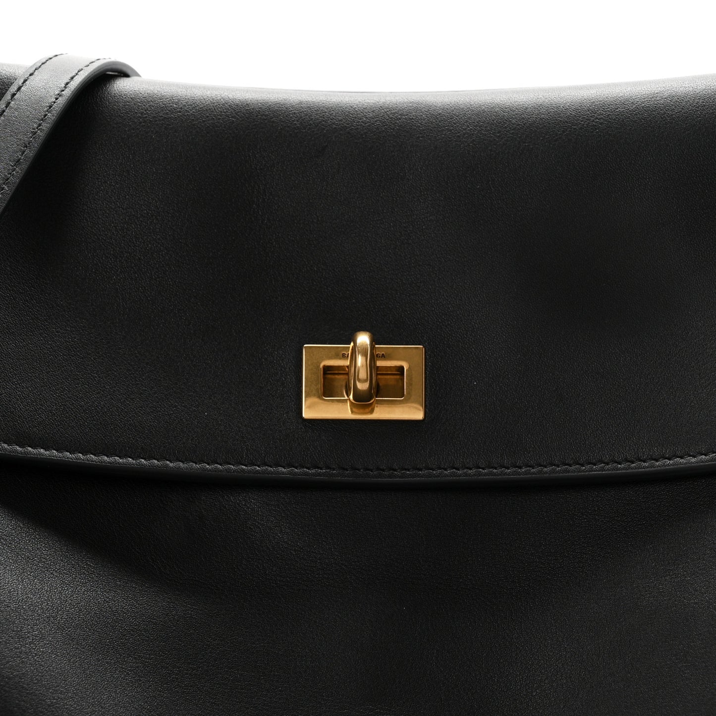 Smooth Calfskin Large Rodeo Top Handle Handbag Black