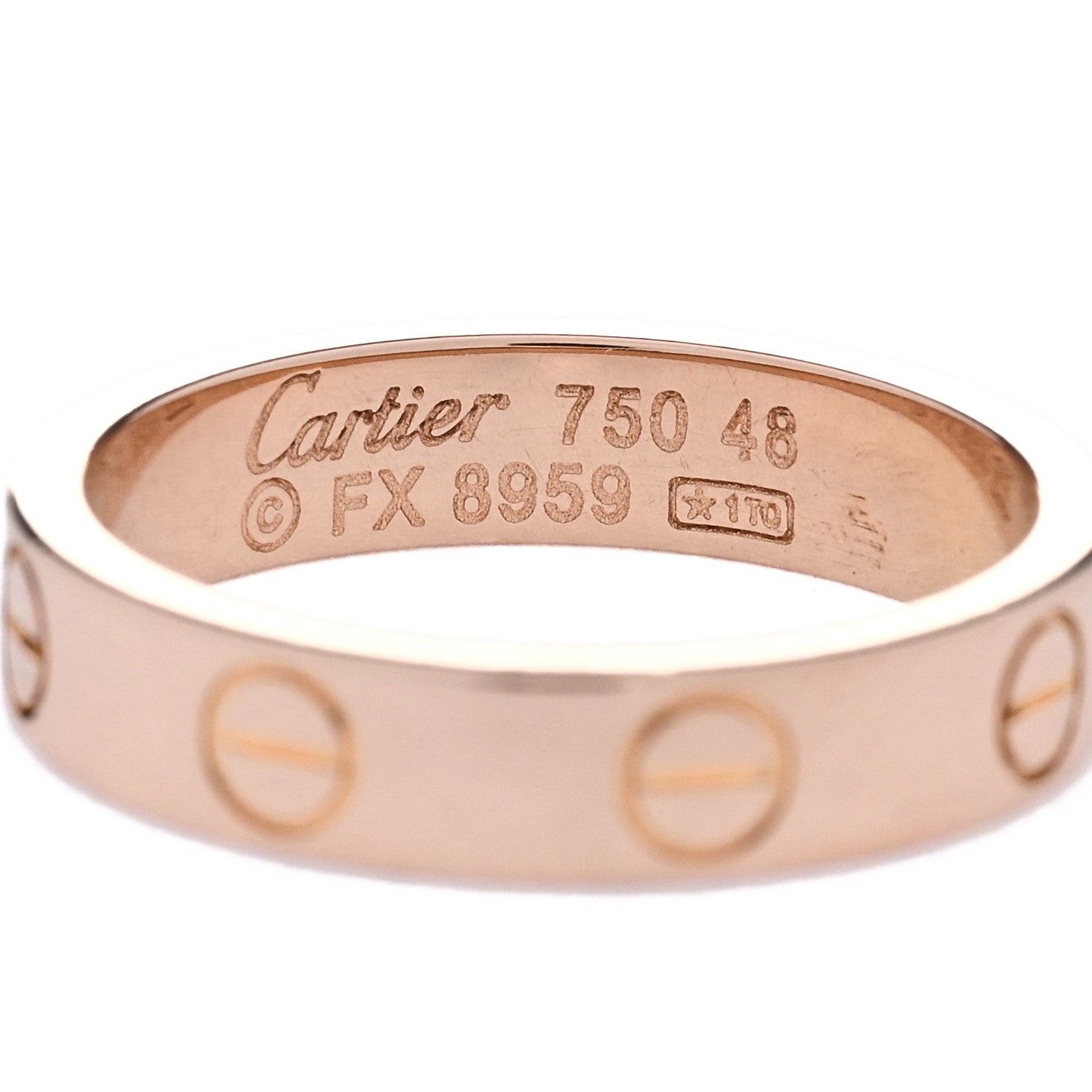 Cartier 18K Pink Gold 3.5mm LOVE Wedding Band Ring 48 4.5 4 of 5