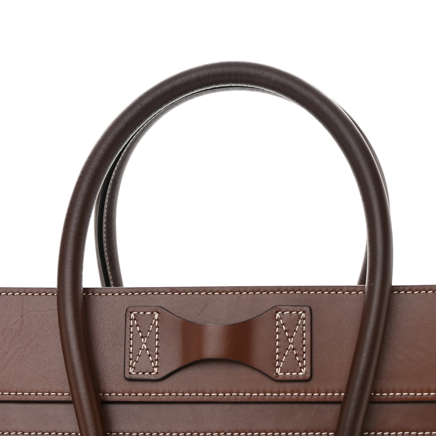 Satinated Natural Calfskin Micro Luggage Dark Brown
