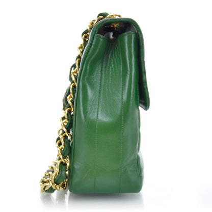Chanel Lambskin Horizontal Quilt Jumbo Flap Kelly Green 6 of 13
