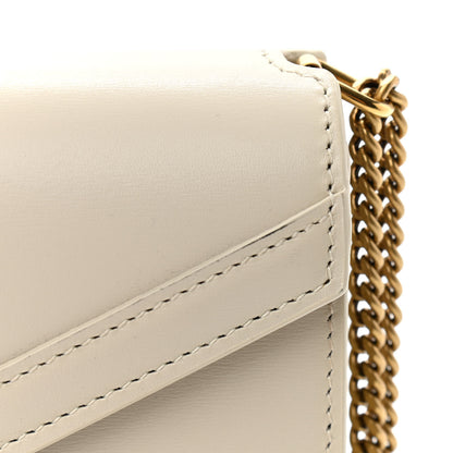 Saint Laurent Calfskin Monogram Cassandra Clasp Bag Porcellana 13 of 14