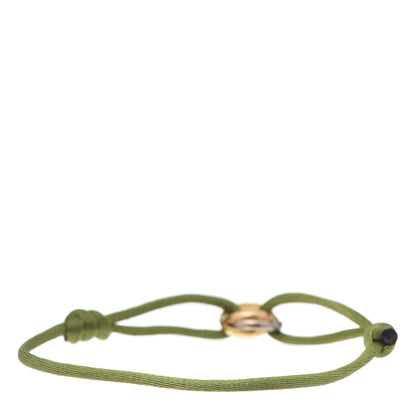 Cartier 18K Pink Yellow White Gold Trinity Adjustable Cord Bracelet Green 3 of 5