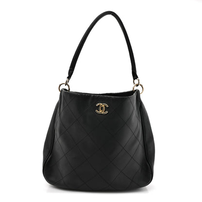 Chanel Calfskin Stitched Hobo Black 1 of 13