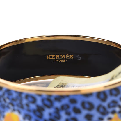 Hermes Enamel Printed Wide Jungle of Eden Wide Bracelet 65 Pollen Azur 4 of 5