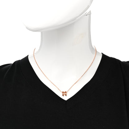 Hermes Lacquered Rose Gold Mini Pop H Pendant Necklace New Gold 2 of 8
