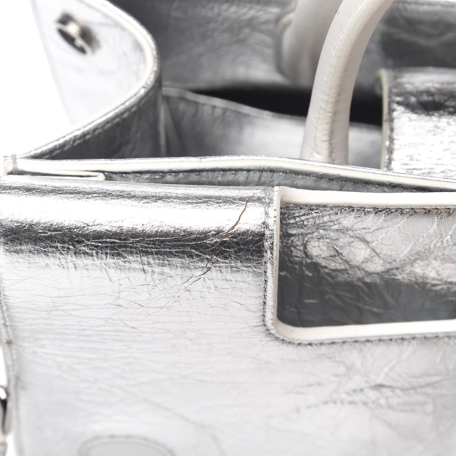 Christian Dior Metallic Calfskin Medium Diorever Flap Silver 10 of 12