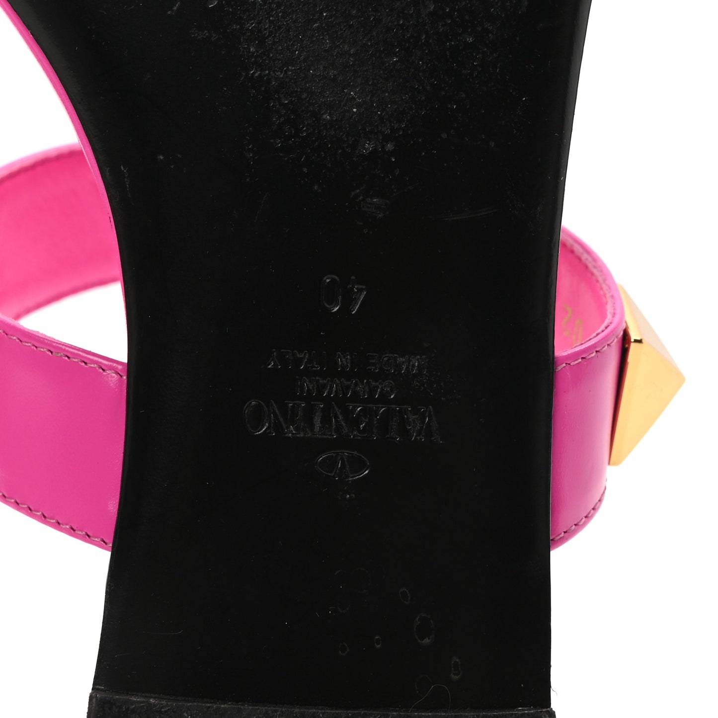 Calfskin Roman Stud Flat Sandals 40 Feminine Pink