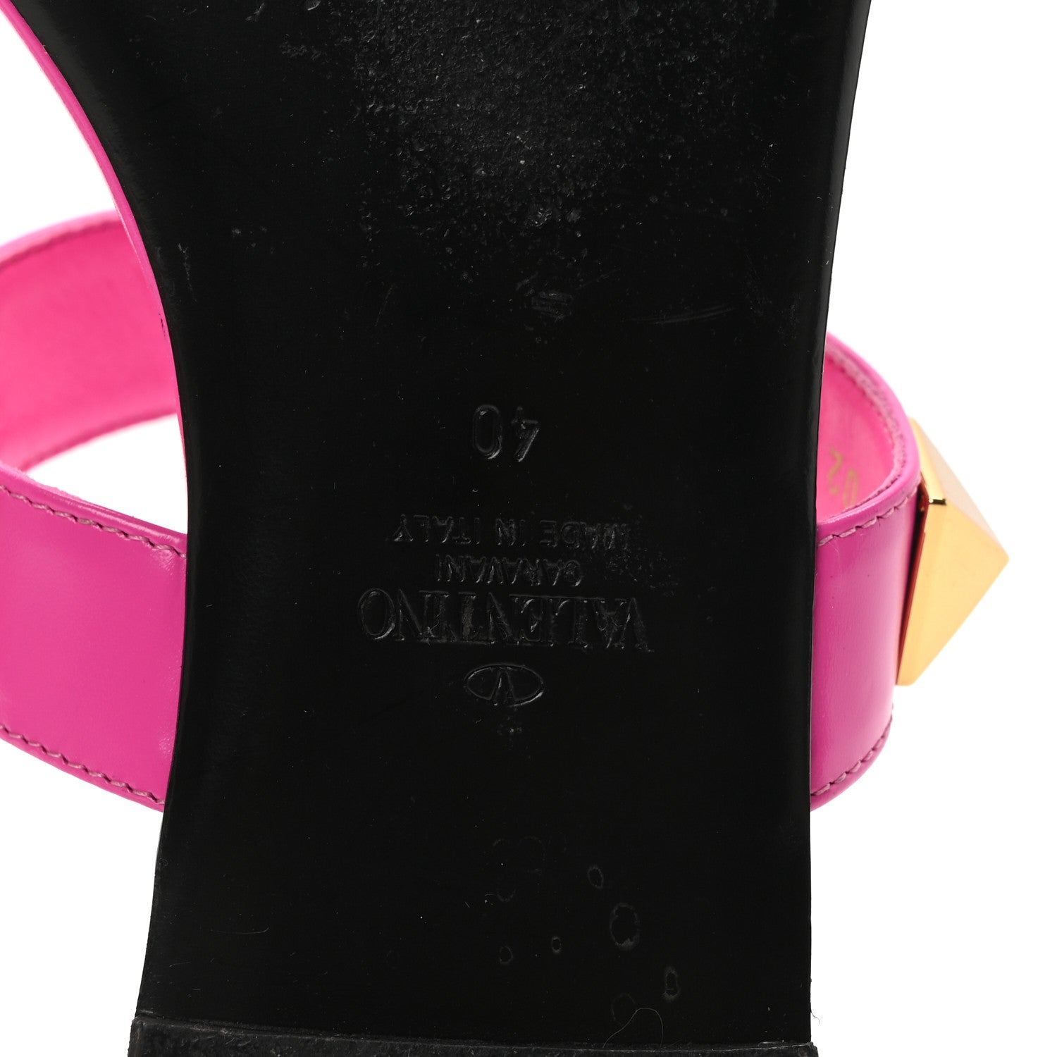 Valentino Garavani Calfskin Roman Stud Flat Sandals 40 Feminine Pink 7 of 9