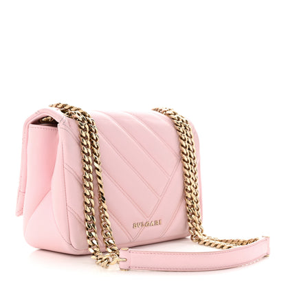 Bulgari Calfskin Matelasse Small Serpenti Cabochon Shoulder Bag Pink 3 of 10