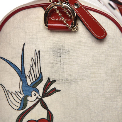 Gucci Coated Canvas Monogram Medium Tattoo Birds Joy Boston Off White Red 16 of 17