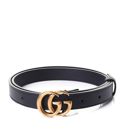 Gucci Calfskin Double G 20mm Belt 85 34 Black 1 of 4