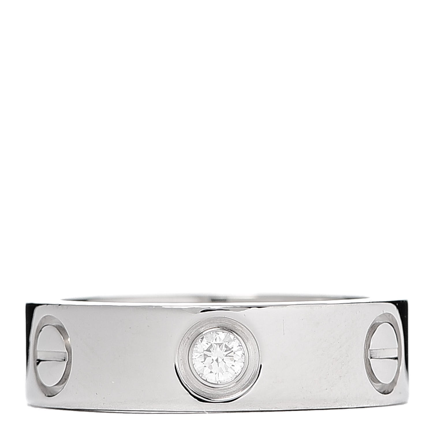 Cartier 18K White Gold 3 Diamond 5.5mm LOVE Ring 51 5.75 3 of 5
