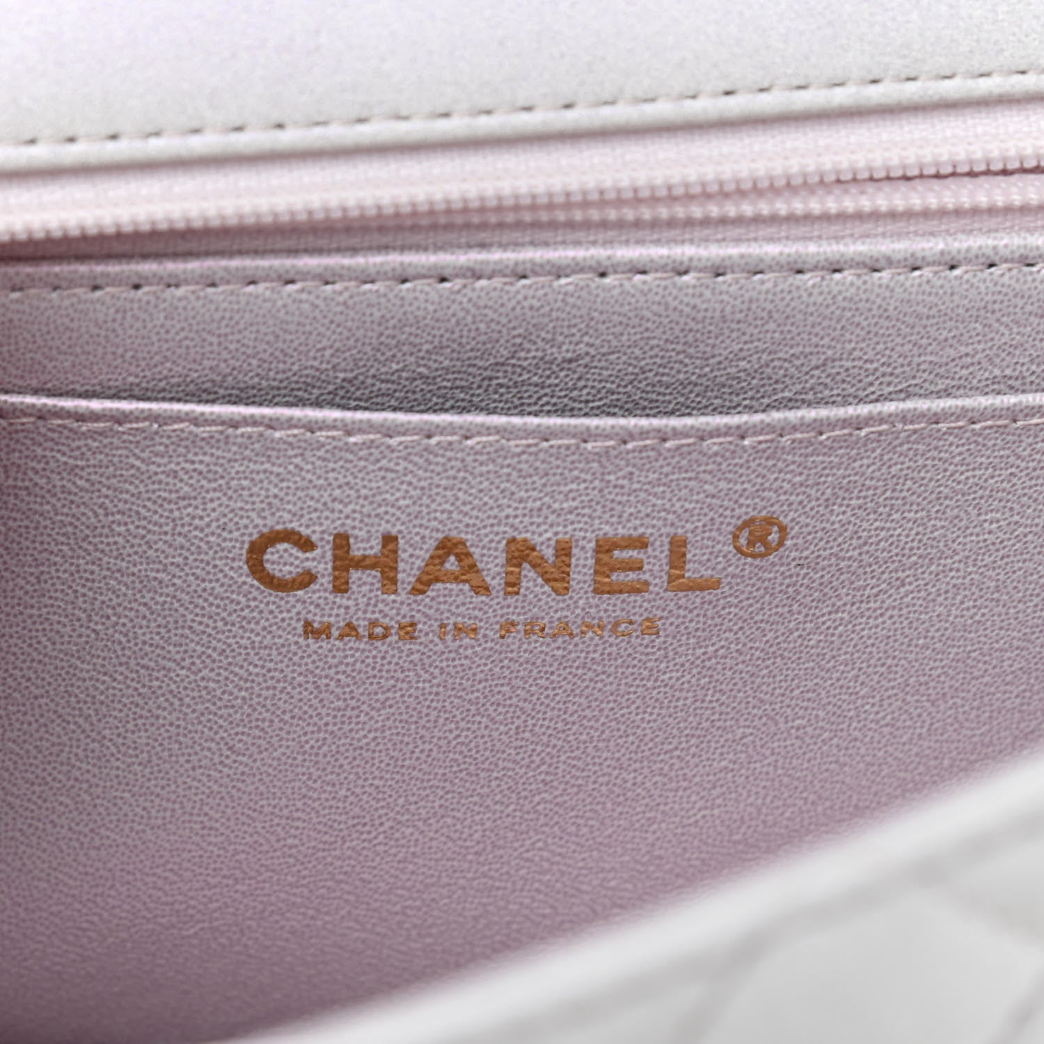 Chanel Iridescent Lambskin Quilted Mini Top Handle Rectangular Flap White 6 of 9