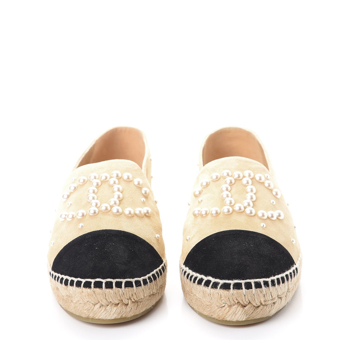 Suede Pearl CC Espadrilles 40 Beige Black