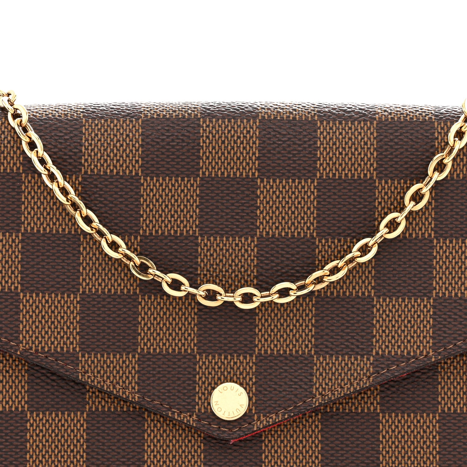 Louis Vuitton Damier Ebene Pochette Felicie Chain Wallet 9 of 13