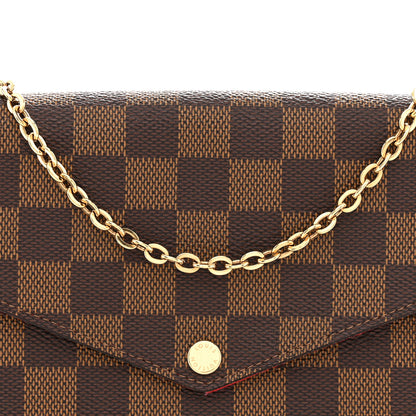 Louis Vuitton Damier Ebene Pochette Felicie Chain Wallet 9 of 13