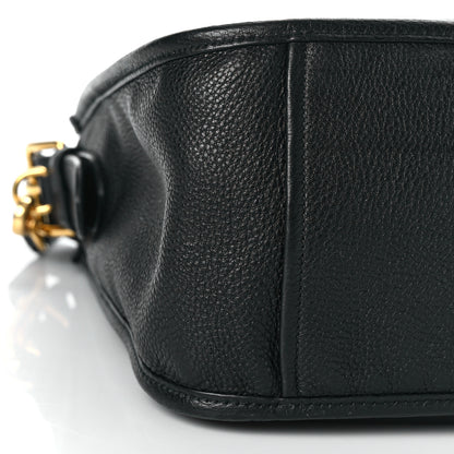 Prada Vitello Daino Zippered Messenger Hobo Black 7 of 8