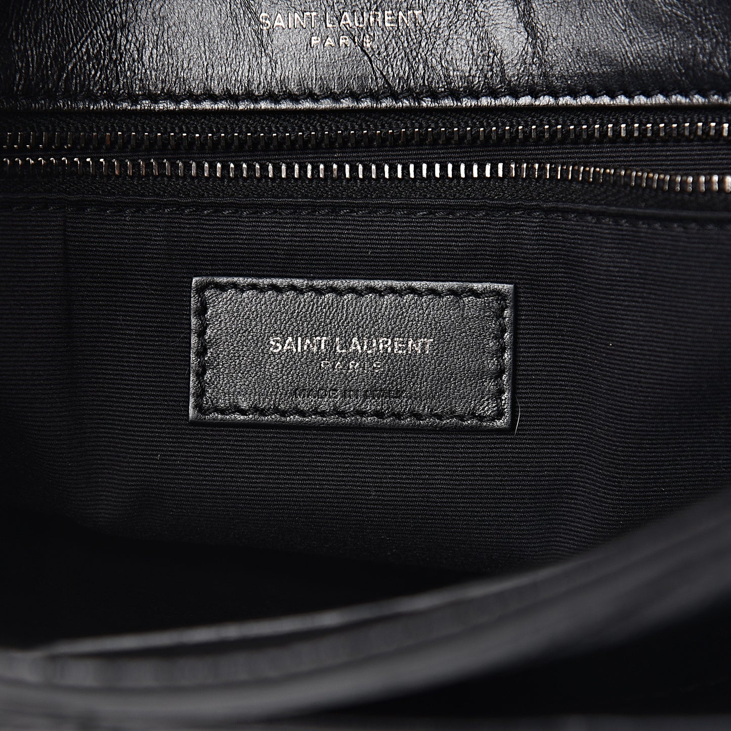 Crinkled Calfskin Matelasse Monogram Medium Niki Chain Satchel Black