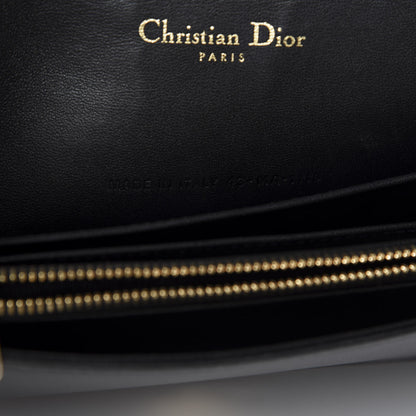 Christian Dior Lambskin Cannage Lady Dior Chain Wallet Black 10 of 13