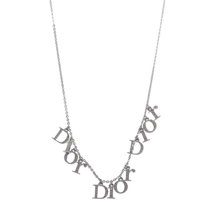 Christian Dior Metal Logo Necklace Silver 1 of 10