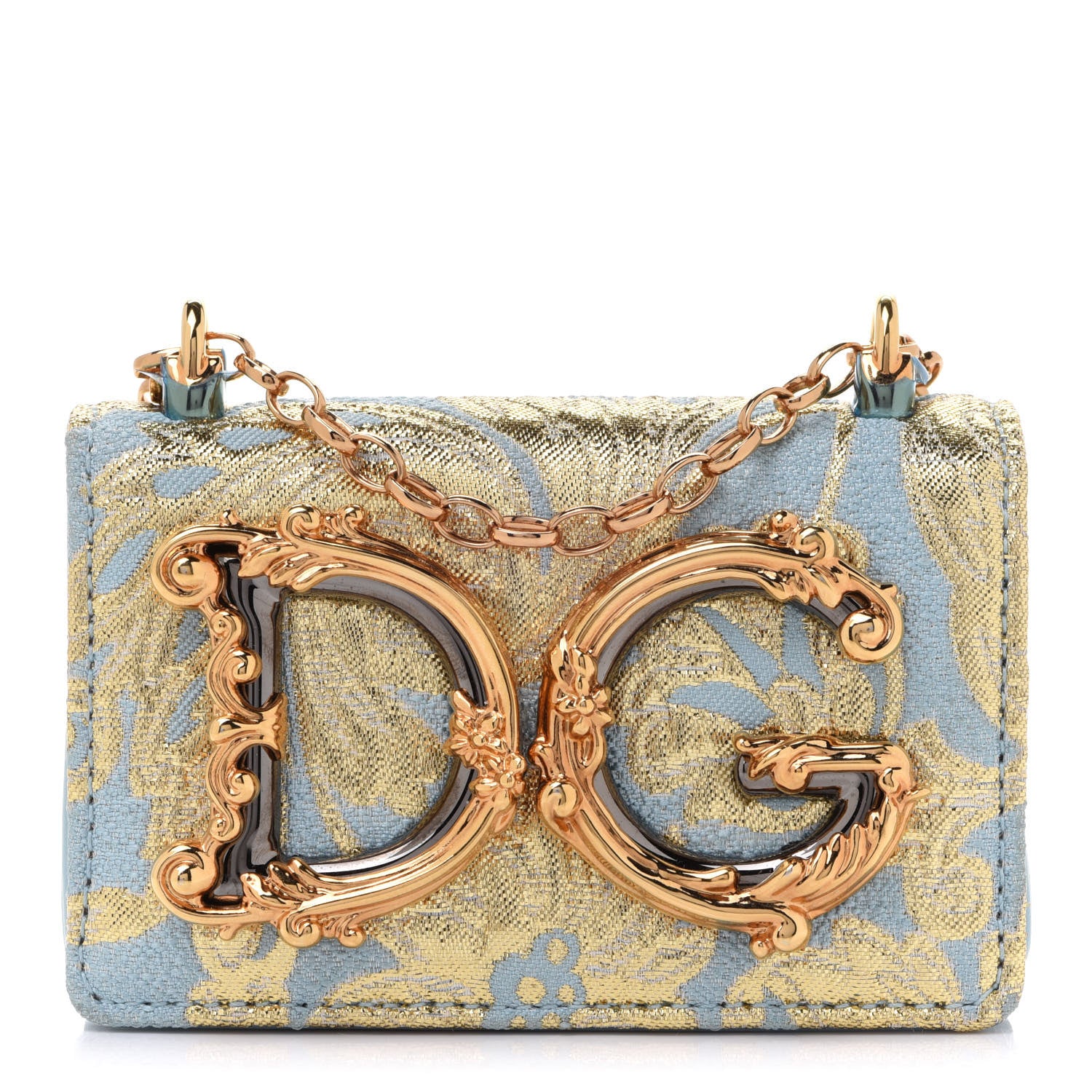 Dolce & Gabbana Brocade Micro DG Girls Shoulder Bag Light Blue 1 of 9