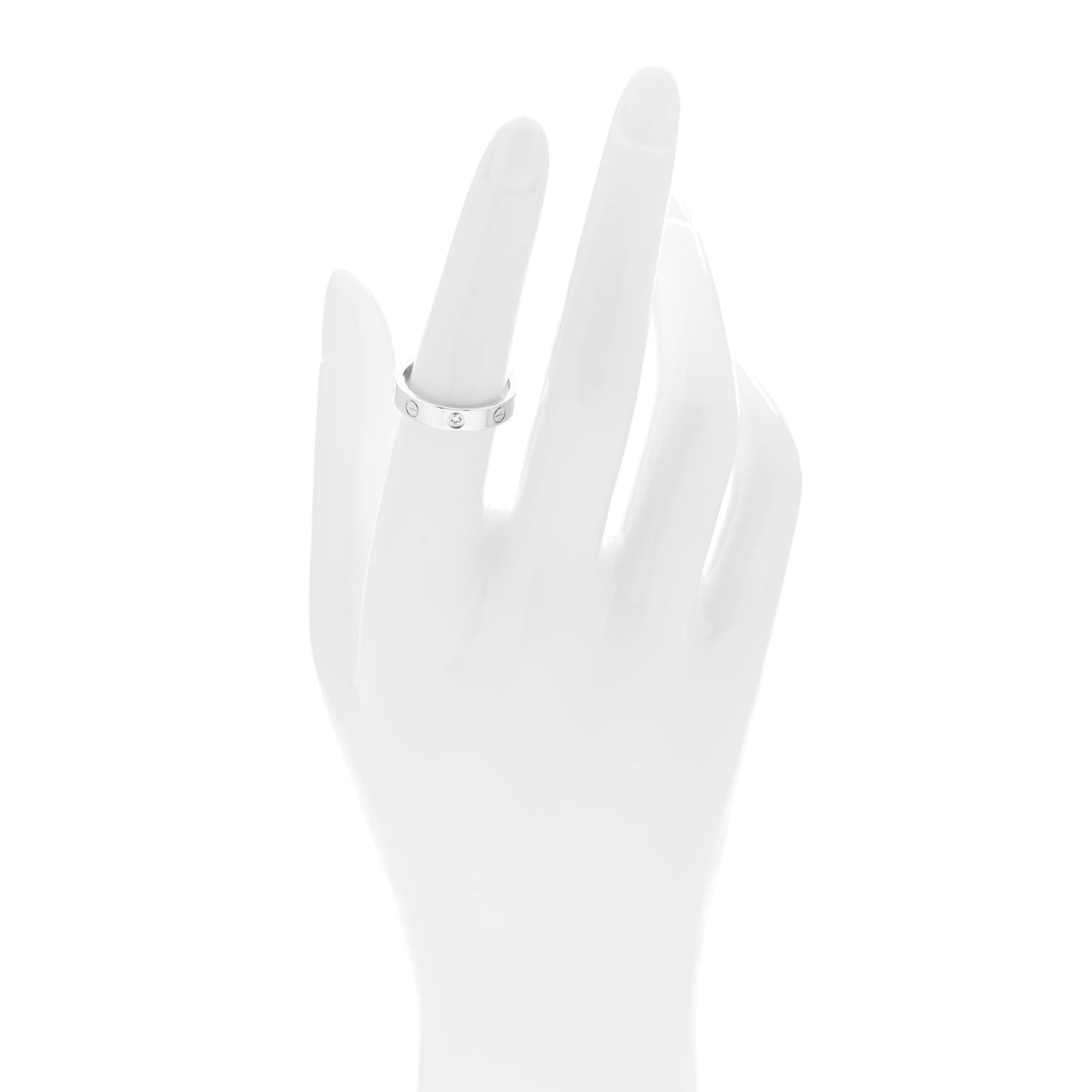 18K White Gold Diamond 4mm LOVE Wedding Band Ring 53 6.5