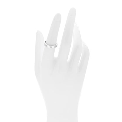 Cartier 18K White Gold Diamond 4mm LOVE Wedding Band Ring 53 6.5 2 of 5