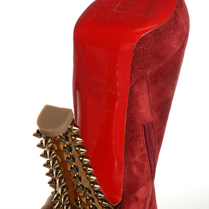 Christian Louboutin Suede Taclou Booty 140 Ankle Boots 40.5 Red 7 of 7