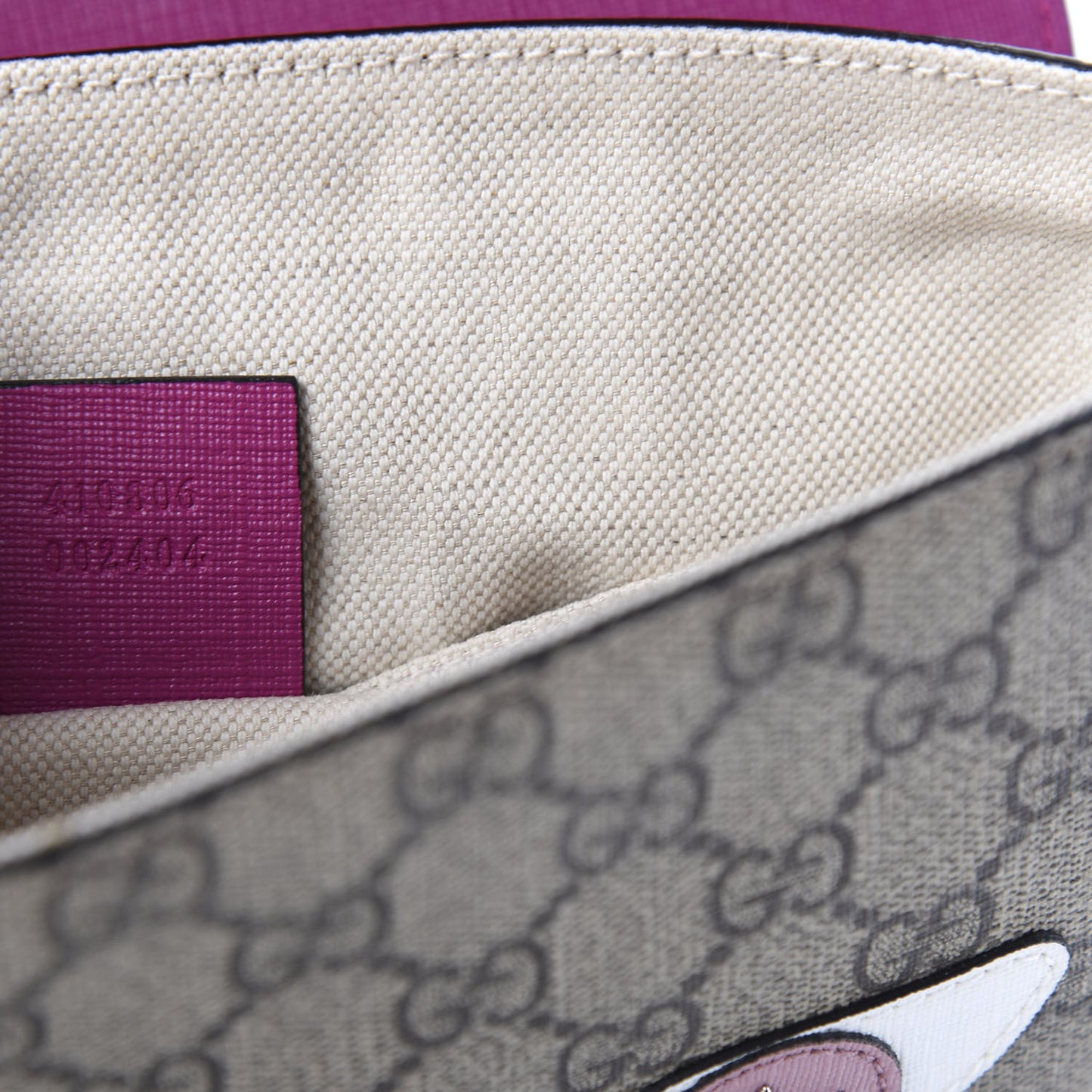 GG Supreme Monogram Childrens Animal Face Messenger Bag Beige Ebony