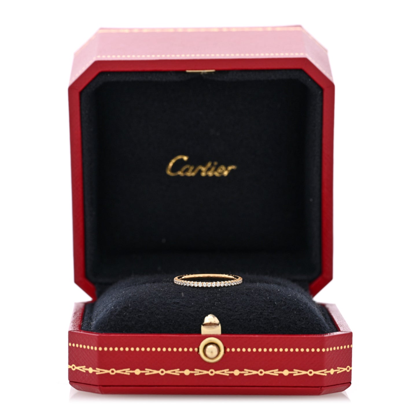 18K Yellow Gold Diamond 1.5mm Etincelle de Cartier Wedding Band Ring 49 5