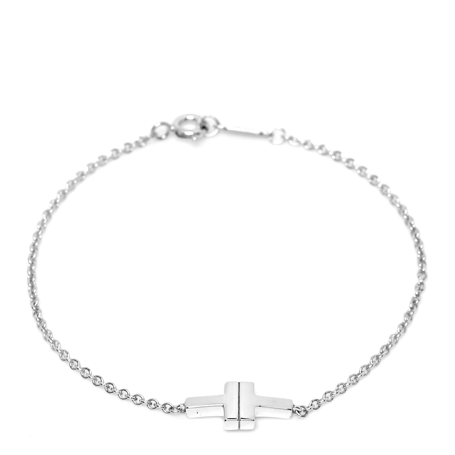 Tiffany Sterling Silver T Two Single Chain Bracelet 1 of 5